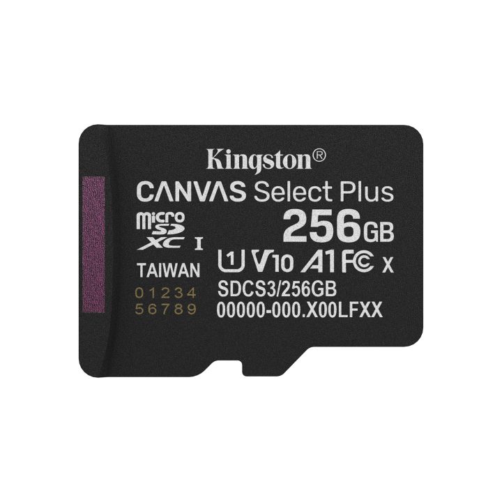 Kingston Technology 256GB microSDXC Canvas Select Plus Gen3 150MB/s A1 Scheda + adattatore