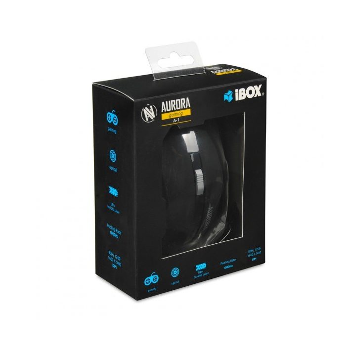 iBox Aurora A-1 mouse destrorso USB Type-A ottico 2400 DPI