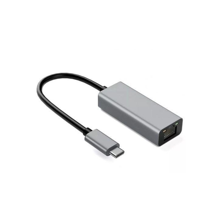 IBox IACRJ Adattatore alluminio RJ45 a USB Type-C 10/100/1000 Mb/s