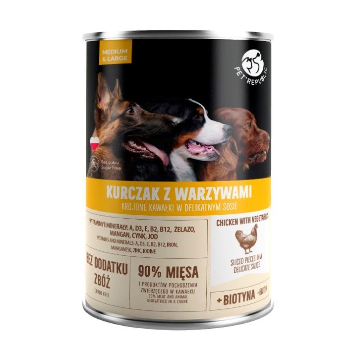 PET REPUBLIC Adult Medium & Large pollo con verdure - cibo umido per cani - 1250g