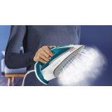 Tefal EasyGliss Plus FV5718 ferro Dry & Steam iron piastra Durilium 2400 W turchese bianco