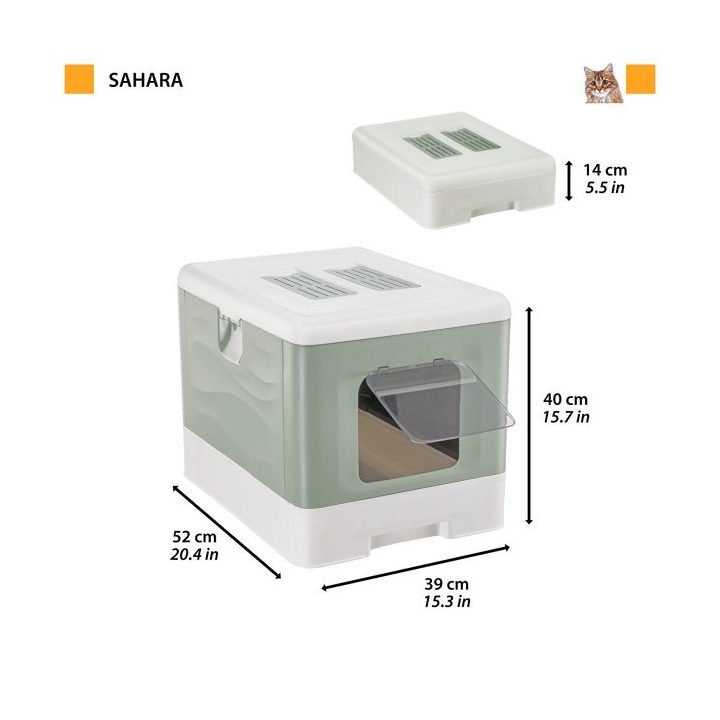 FERPLAST Sahara Green - lettiera per gatti - 52 x 39 x 40cm