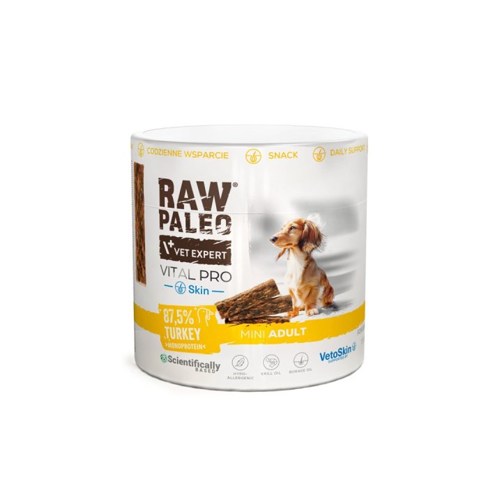 VetExpert Raw Paleo Vital Pro skin &coat tacchino mini 100g