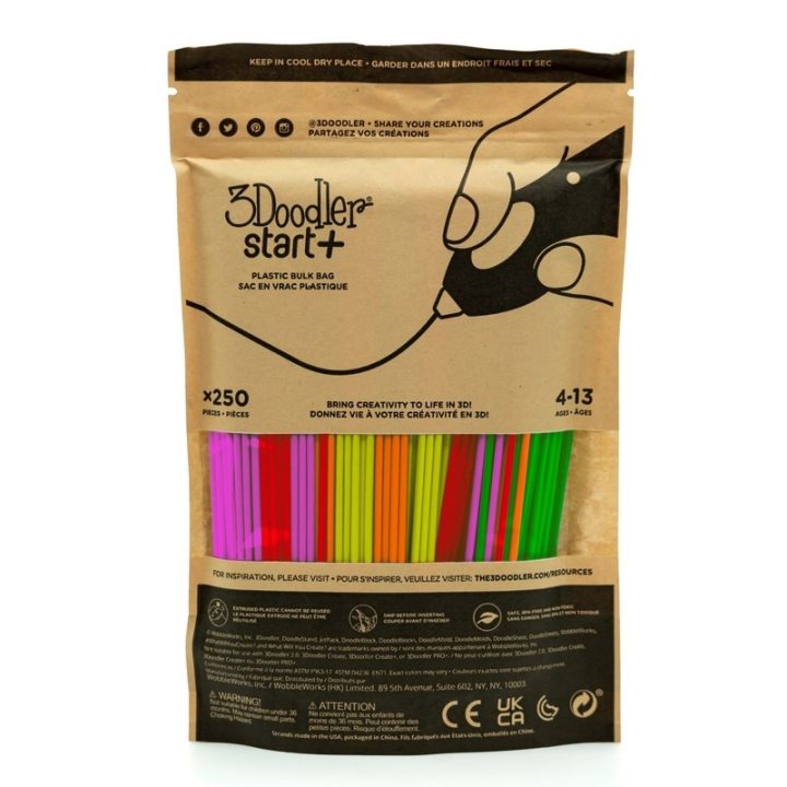 3Doodler Filament Start+ 250 neonrot neonorange neongruen neongelb neonpink\ \ Neon Plastica compostabile Verde fluorescente Ara