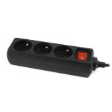 Gembird EG-PSU3F-01 Protezione da sovratensioni nero 3 AC prese 230 V 0.6 m