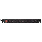 EnerGenie EG-PDU-9F2F Unità di distribuzione dell'alimentazione (PDU) 10 pezzi prese C13 spina 1U 16A C20 cavo 2 m nero