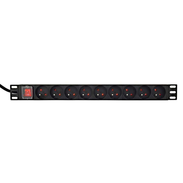 EnerGenie EG-PDU-9F2F Unità di distribuzione dell'alimentazione (PDU) 10 pezzi prese C13 spina 1U 16A C20 cavo 2 m nero
