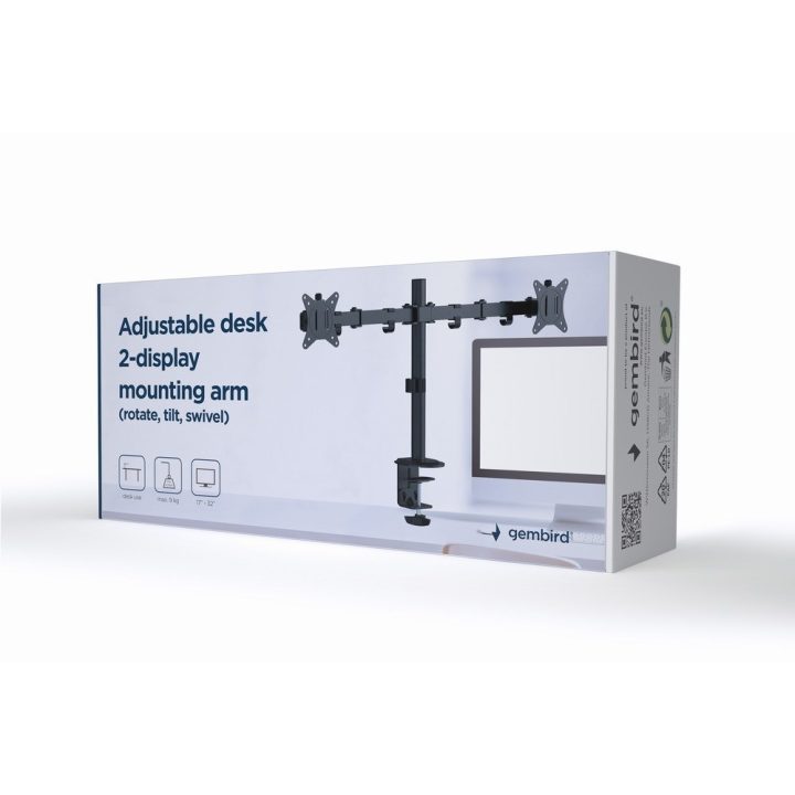 Gembird MA-D2-01 supporto monitor / staffa 81.3 cm (32 ) Scrivania Nero