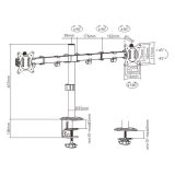 Gembird MA-D2-01 supporto monitor / staffa 81.3 cm (32 ) Scrivania Nero