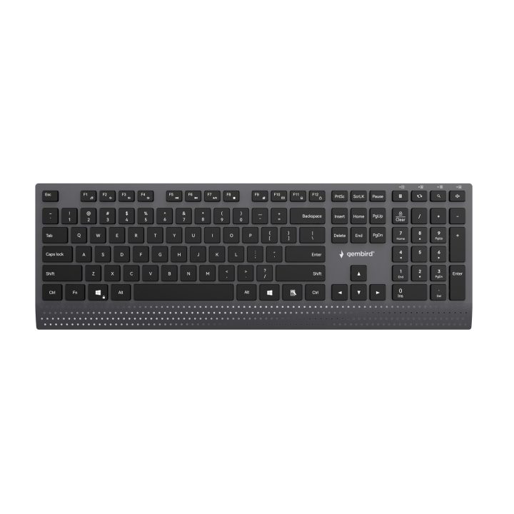 Gembird KB-MCH-06 Tastiera multimediale sottile cablata con adattatore Type-C layout US nero