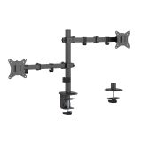 Gembird MA-D2-03 Adjustable desk mounted double monitor arm 17”-32” black