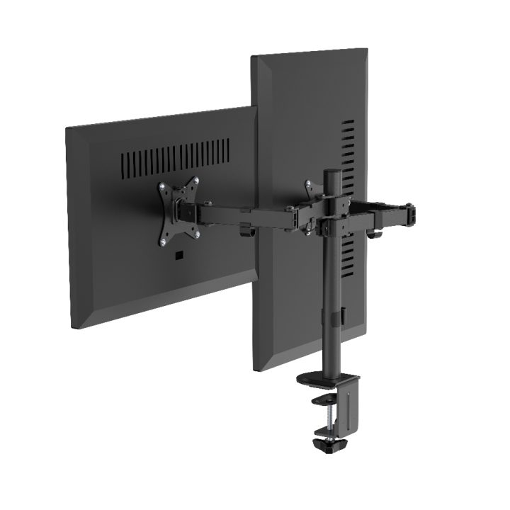 Gembird MA-D2-03 Adjustable desk mounted double monitor arm 17”-32” black