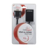 Adattatore video Gembird A-VGA-HDMI-01 0.15 m HDMI Type A (Standard) VGA (D-Sub) nero