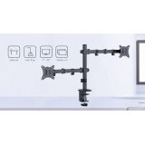 Gembird MA-D2-03 Adjustable desk mounted double monitor arm 17”-32” black