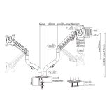 Gembird MA-DA2-02 Adjustable desk 2-display mounting arm (tilting) 17”-32” up to 8 kg