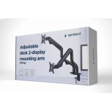 Gembird MA-DA2-02 Adjustable desk 2-display mounting arm (tilting) 17”-32” up to 8 kg