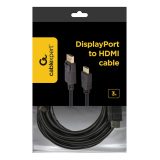Cavo Gembird CC-DP-HDMI-3M DisplayPort a HDMI (non bidirezionale) 3m nero