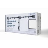 Gembird MA-D3-01 Adjustable desk 3-display mounting arm (rotate tilt swivel) 17”-27” up to 7 kg