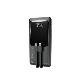 Gembird PB10-PD20-LCD-01 Power bank a ricarica rapida con cavi integrati 20W 10000 mAh nero