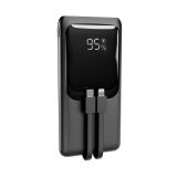 Gembird PB10-PD20-LCD-01 Power bank a ricarica rapida con cavi integrati 20W 10000 mAh nero