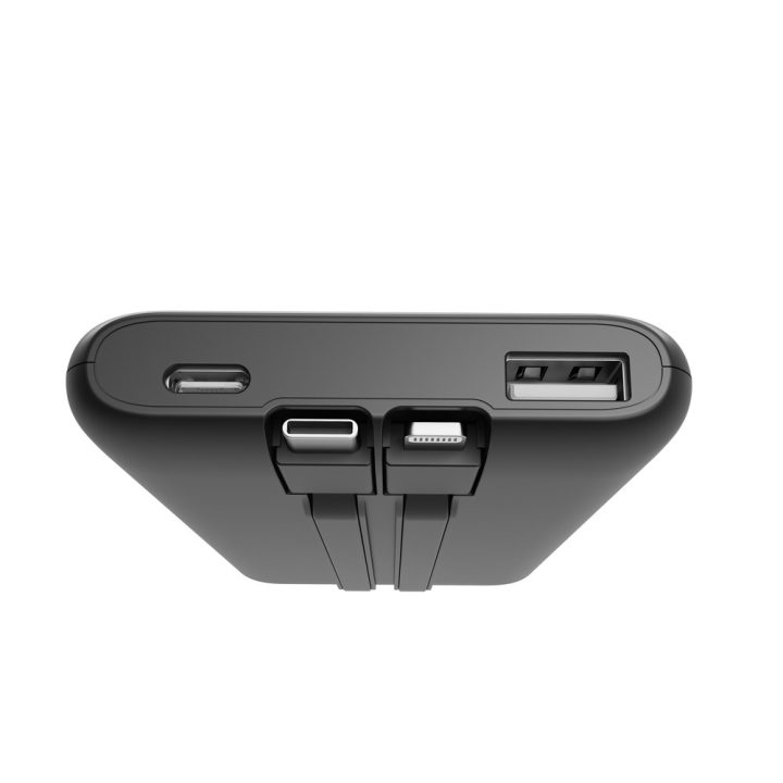 Gembird PB10-PD20-LCD-01 Power bank a ricarica rapida con cavi integrati 20W 10000 mAh nero
