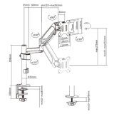Gembird MA-DA1P-01 Adjustable desk display mounting arm 17”-32” up to 9 kg