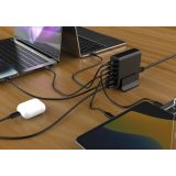 Gembird TA-UC-2A4C-PD75-01-BK caricabatterie dispositivo mobile Universale Nero AC Ricarica rapida Interno