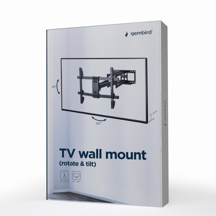Gembird WM-80ST-02 Supporto a muro con movimento completo per TV 37 - 80'' (60 kg)