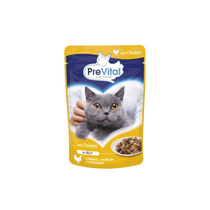 PREVITAL Pollo in gelatina - cibo umido per gatti - 100g