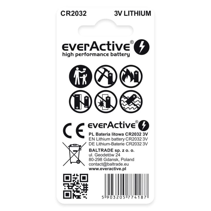 Lithium batteries everActive CR2032 - blister 2 pcs