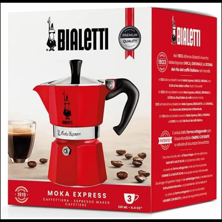 Macchinetta da caffè per 3 tazze Moka Express 5466 BIALETTI rossa