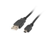 LANBERG USB CABLE 2.0 MINI AM-BM5P 1.8M BLACK CA-USBK-10CC-0018-BK