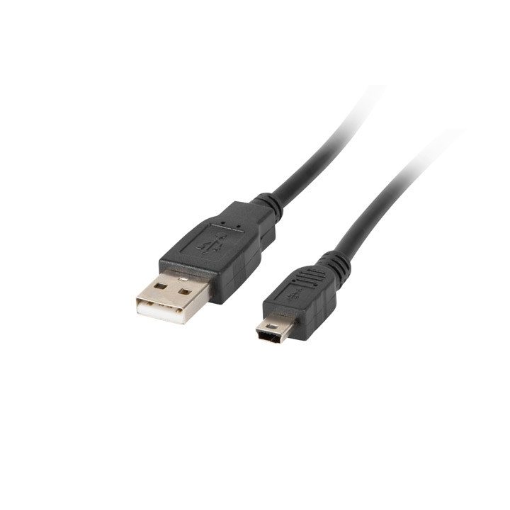 LANBERG USB CABLE 2.0 MINI AM-BM5P 1.8M BLACK CA-USBK-10CC-0018-BK