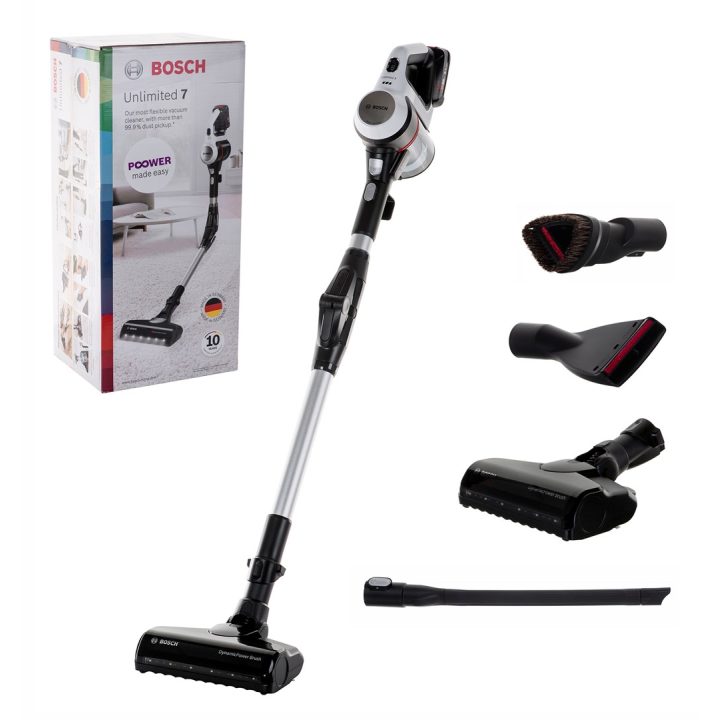 Bosch BBS711W stick vacuum/electric broom Bagless 0.3 L Black Stainless steel White
