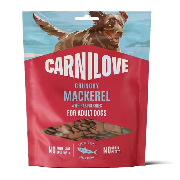 CARNILOVE Crunchy Mackerel with raspberries - dog treat - 200g