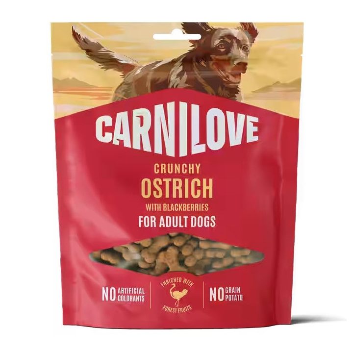 CARNILOVE Crunchy Ostrich with blackberries - dog treat - 200g