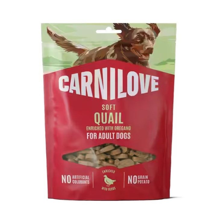 CARNILOVE Soft Quail enriched with oregano - dog treat - 200g