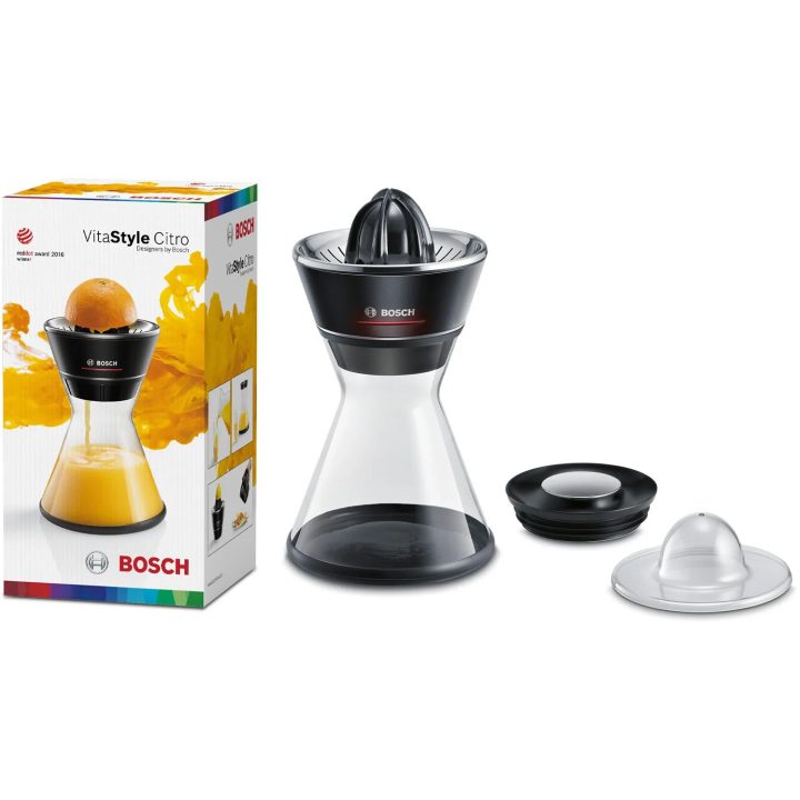 Bosch MCP72GPB Spremiagrumi plastica acciaio inox nero trasparente