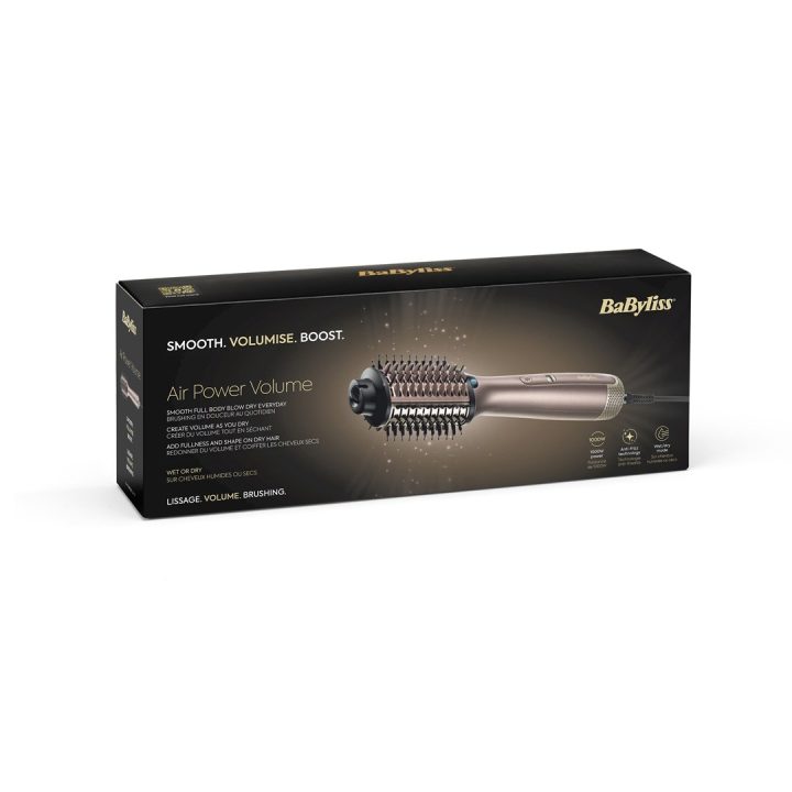 BaByliss AS95E Spazzola ad aria calda Air Power Volume champagne 1000 W