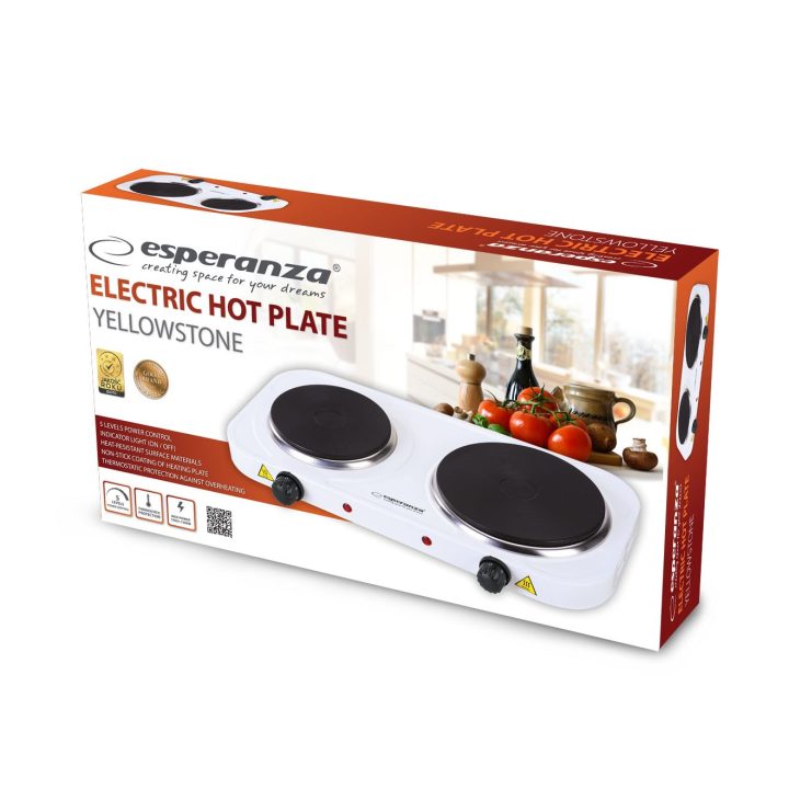 Esperanza EKH014W Piastra elettrica 2 zone bianca