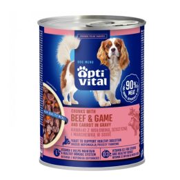 OPTIVITAL bocconcini con manzo, selvaggina e carote in salsa - cibo umido per cani - 415g