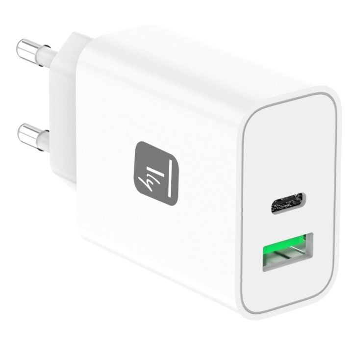 Techly IPW-USB-30WACG caricabatterie dispositivi mobili Universal Bianco AC Ricarica rapida Da interno