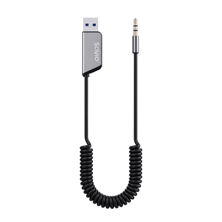 Savio TR-16 Adattatore trasmettitore AUX con funzione vivavoce Bluetooth 5.3 Google Assistant/Siri