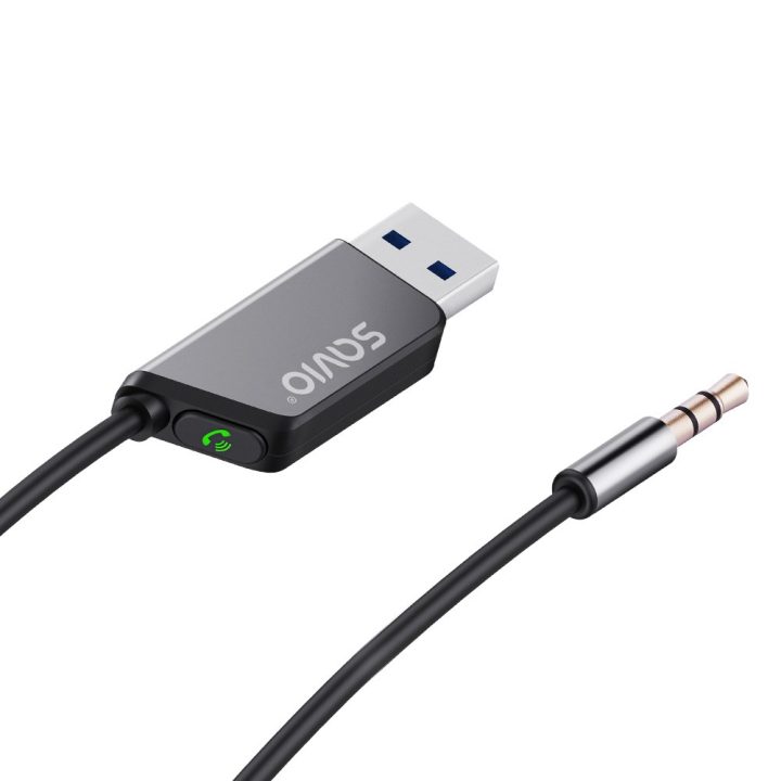 Savio TR-16 Adattatore trasmettitore AUX con funzione vivavoce Bluetooth 5.3 Google Assistant/Siri