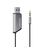 Savio TR-16 Adattatore trasmettitore AUX con funzione vivavoce Bluetooth 5.3 Google Assistant/Siri