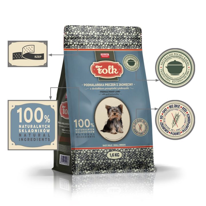 FOLK Razze piccole Arrosto di agnello stile Podhale con quaglia e prezzemolo - cibo secco cani - 1 6kg