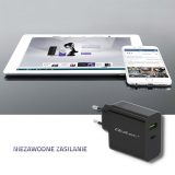Qoltec 51717 caricabatterie | 45W | 5-20V | 2.25-3A | USB tipo C PD | USB | nero