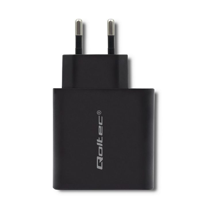 Qoltec 51717 caricabatterie | 45W | 5-20V | 2.25-3A | USB tipo C PD | USB | nero