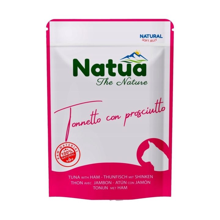 Natua Natural tonno con prosciutto cibo umido per gatto 70g