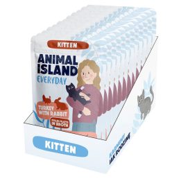 ANIMAL ISLAND Everyday Kitten Tacchino con coniglio Box - cibo umido per gatti - 12x85g